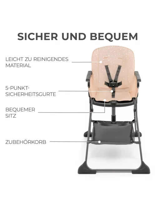 Kinderkraft FOLDEE etetőszék, 6 hó kortól, OUTLET termék