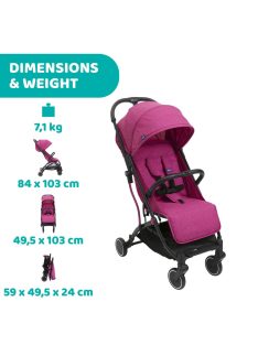   Chicco TrolleyMe sportbabakocsi 0-15kg, Aurora Pink. OUTLET termék