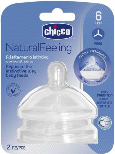 Chicco NaturalFeeling 2 db etetőcumi 6+ hó, OUTLET termék