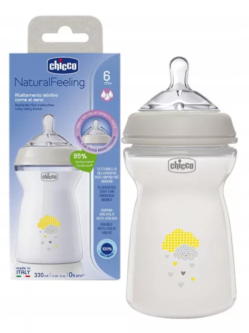 Chicco NaturalFeeling cumiüveg, 330ml 2+ hó, OUTLET termék