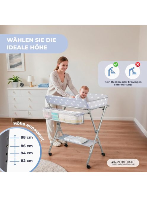 Mobiclinic Zoey összecsukható és állítható pelenkázóasztal, OUTLET termék
