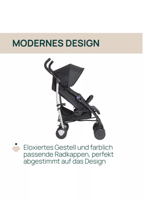 Chicco Echo Lite kompakt esernyőre csukható babakocsi-fekete, OUTLET termék
