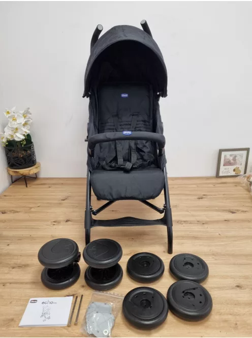 Chicco Echo Lite kompakt esernyőre csukható babakocsi-fekete, OUTLET termék