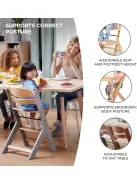 Kinderkraft Enock fa etetőszék-szürke, OUTLET termék