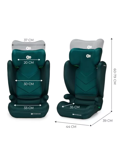  Kinderkraft I-SPARK i-Size 100-150 cm gyerekülés, zöld- OUTLET termék