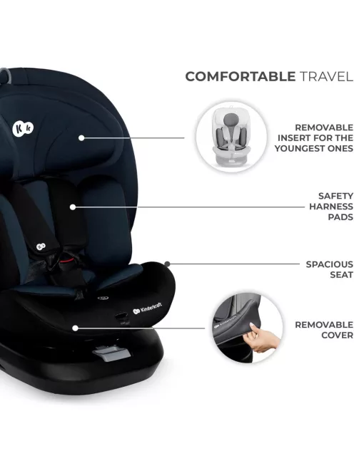 Kinderkraft gyerekülés I-Grow i-Size Isofix 40-150cm- sötétkék. OUTLET termék