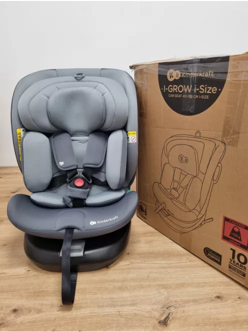 Kinderkraft gyerekülés I-Grow i-Size Isofix 40-150cm- szürke. OUTLET termék