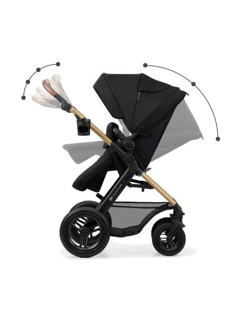 Kinderkraft Moov 2 AIR 3in1 multifunkciós Babakocsi Mink Pro i-Size hordozóval-Pure Black. OUTLET termék
