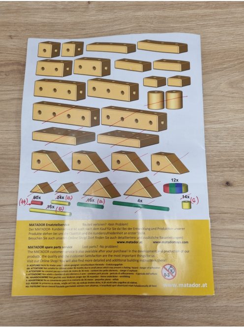 Matador fa szerelő építőkészlet, OUTLET termék