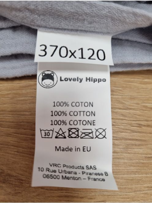 Lovely Hippo ágybaldahin szürke, 370x140 cm- OUTLET termék