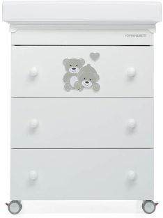   Foppapedretti fa fehér macis fürdető és pelenkázó komód, OUTLET termék