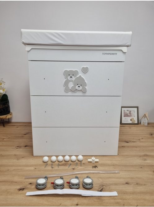 Foppapedretti fa fehér macis fürdető és pelenkázó komód, OUTLET termék