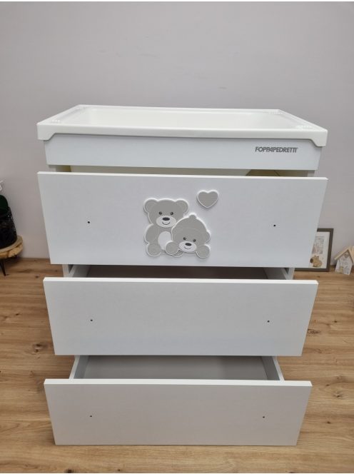 Foppapedretti fa fehér macis fürdető és pelenkázó komód, OUTLET termék