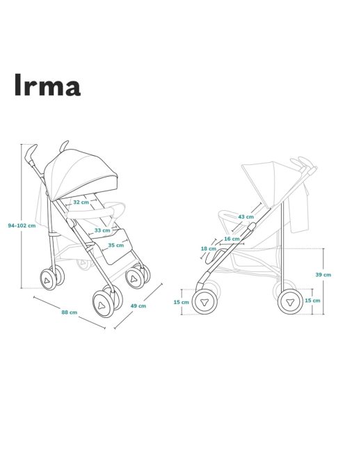 Lionelo Irma dönthető babakocsi 15kg-ig, OUTLET termék
