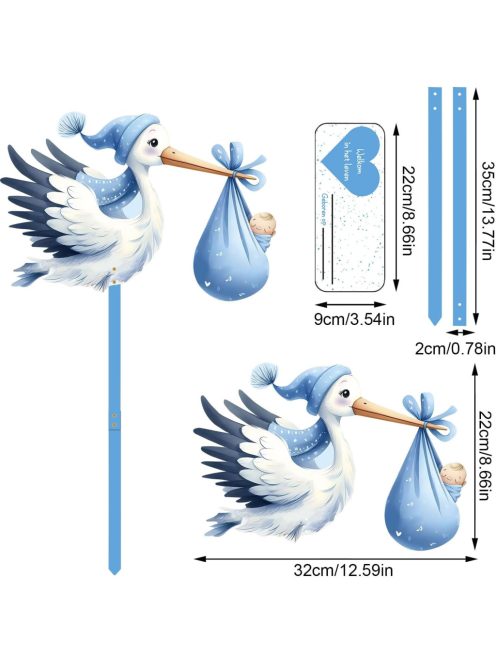Shengruili Gólyás babaváró ajándék dekor, OUTLET termék