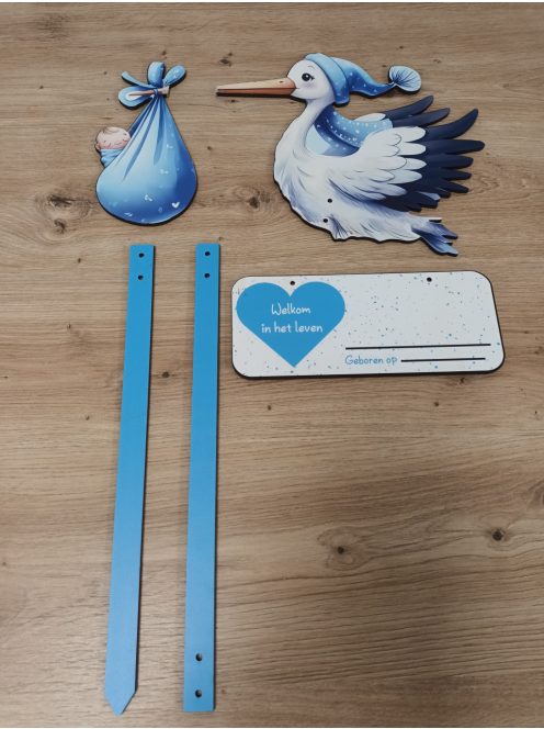 Shengruili Gólyás babaváró ajándék dekor, OUTLET termék