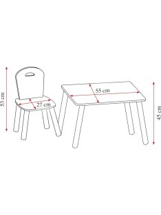   Kesper fa gyerekbútor szett- 2 szék asztallal, OUTLET termék