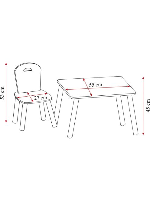Kesper fa gyerekbútor szett- 2 szék asztallal, OUTLET termék
