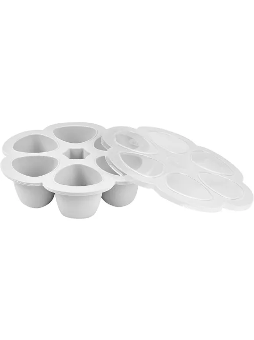 BÉABA Prémium minőségű szilikonos ételtartó - szürke, 6x90 ml, OUTLET termék