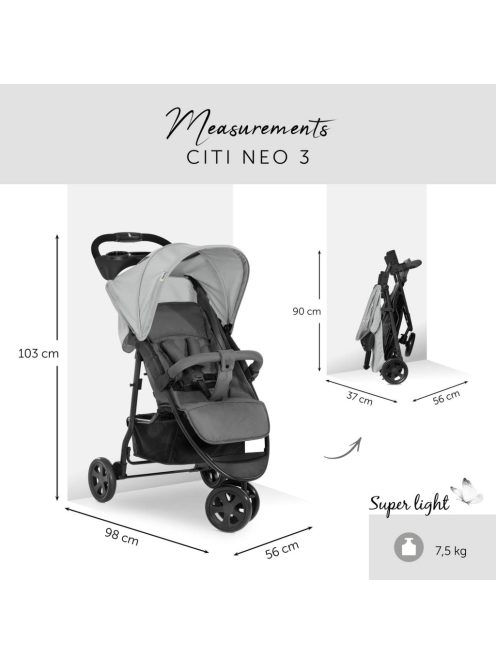 Hauck Citi Neo 3 babakocsi -szürke. OUTLET termék
