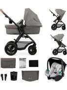 Kinderkraft Moov 2 AIR 3in1 multifunkciós Babakocsi Mink Pro i-Size hordozóval. OUTLET termék