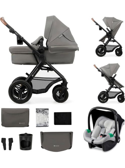 Kinderkraft Moov 2 AIR 3in1 multifunkciós Babakocsi Mink Pro i-Size hordozóval. OUTLET termék