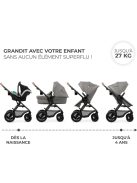 Kinderkraft Moov 2 AIR 3in1 multifunkciós Babakocsi Mink Pro i-Size hordozóval. OUTLET termék