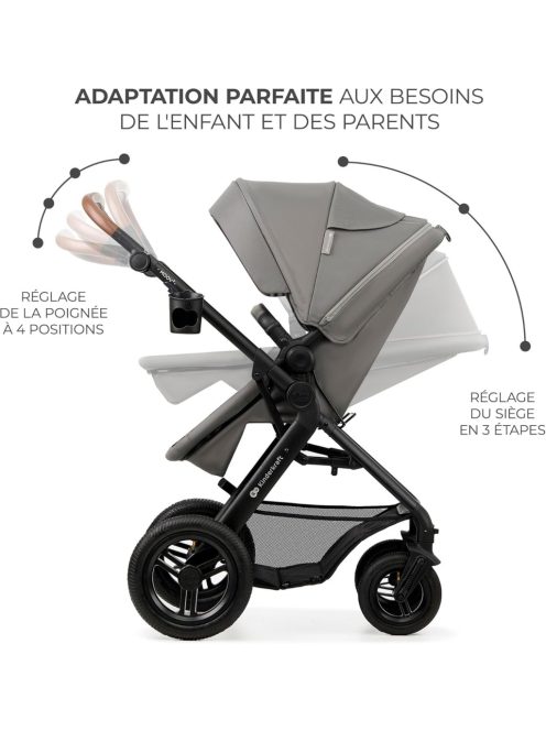 Kinderkraft Moov 2 AIR 3in1 multifunkciós Babakocsi Mink Pro i-Size hordozóval. OUTLET termék
