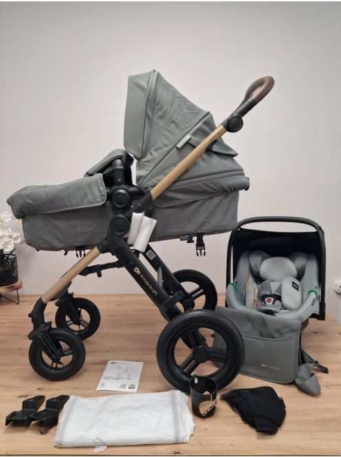 Kinderkraft Moov 2 AIR 3in1 multifunkciós Babakocsi Mink Pro i-Size hordozóval. OUTLET termék