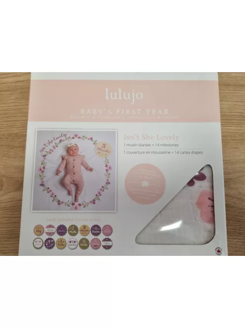 Lulujo mérföldkő pólya és kártya szett, OUTLET termék