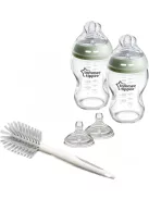 Tommee Tippee Natural üveg cumisüveg kezdőszett 2x250ml, kefe, 2db etetőfej, OUTLET termék