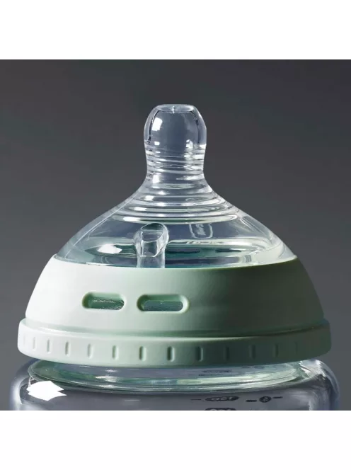 Tommee Tippee Natural üveg cumisüveg kezdőszett 2x250ml, kefe, 2db etetőfej, OUTLET termék
