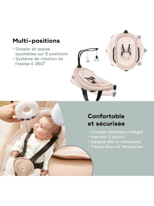 Babymoov Swoon Evolution Connect Mocca elektromos pihenőszék, OUTLET termék