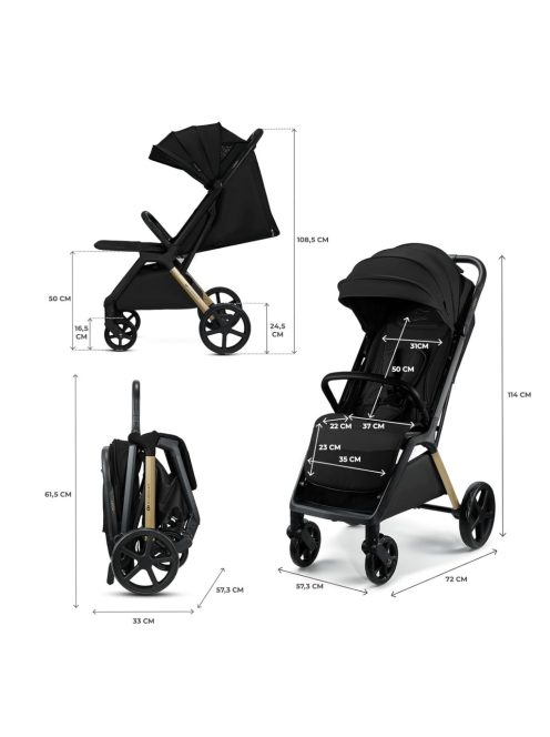 Kinderkraft Loom babakocsi-fekete, OUTLET termék