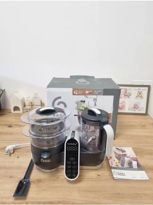 Babymoov Nutribaby Plus turmix és páróló bébiétel-készítő - szürke, OUTLET termék