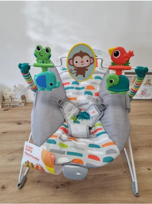 Bright Starts Playful Paradise rezgő pihenőszék játékokkal ,OUTLET termék
