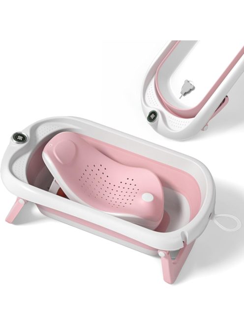 Superbe Bebe Összecsukható babakád babatartóval 80x49cm-pink, OUTLET termék