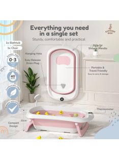   Superbe Bebe Összecsukható babakád babatartóval 80x49cm-pink, OUTLET termék