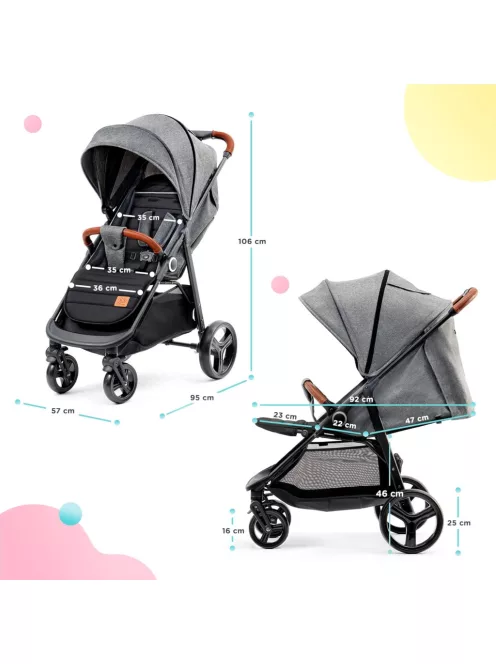 Kinderkraft Grande sportbabakocsi-fekete, OUTLET termék