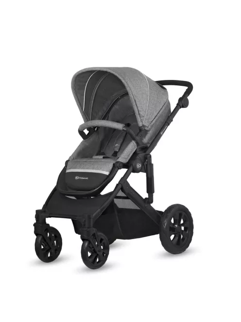 Kinderkraft Prime Lite 3 az 1-ben babakocsi Mink hordozóval-szürke, OUTLET termék