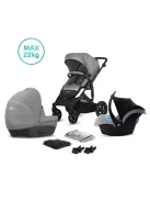 Kinderkraft Prime Lite 3 az 1-ben babakocsi Mink hordozóval-szürke, OUTLET termék