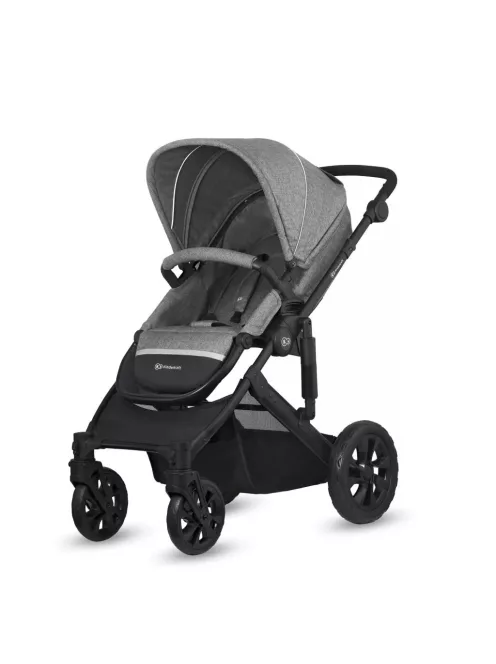 Kinderkraft Prime Lite 3 az 1-ben babakocsi Mink hordozóval-szürke, OUTLET termék