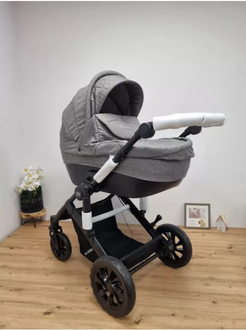 Kinderkraft Prime Lite 3 az 1-ben babakocsi Mink hordozóval-szürke, OUTLET termék