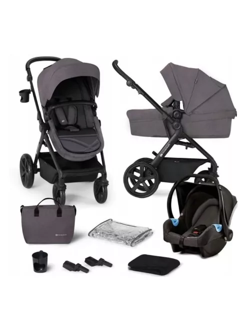 Kinderkraft A-Tour 3 az 1-ben babakocsi szett Mink hordozóval-DarkGrey, OUTLET termék