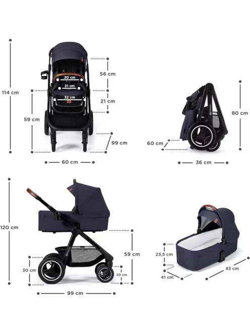Kinderkraft EVERYDAY 2 az 1-ben babakocsi szett-denim, OUTLET termék