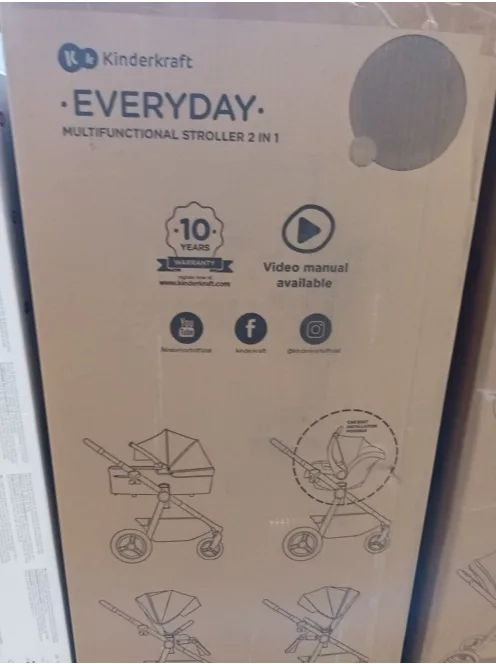 Kinderkraft EVERYDAY 2 az 1-ben babakocsi szett-denim, OUTLET termék