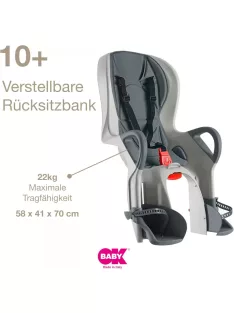   OKBaby 10+ biciklis gyerekülés, szürke-ezüst, OUTLET termék