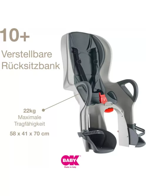 OKBaby 10+ biciklis gyerekülés, szürke-ezüst, OUTLET termék