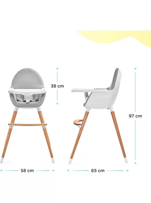 Kinderkraft Fini 2 az 1-ben etetőszék és babaszék, OUTLET termék