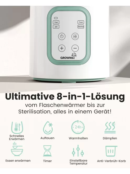 Grownsy 8 az 1-ben cumisüveg melegítő, OUTLET termék